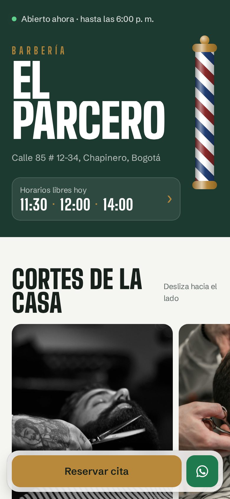 La página de tu barbería